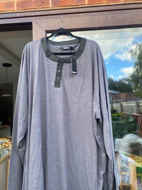 New Big DUdes Clothing Men's Grey Long Sleeve T-Shirt – New with Tags Size 7 XL