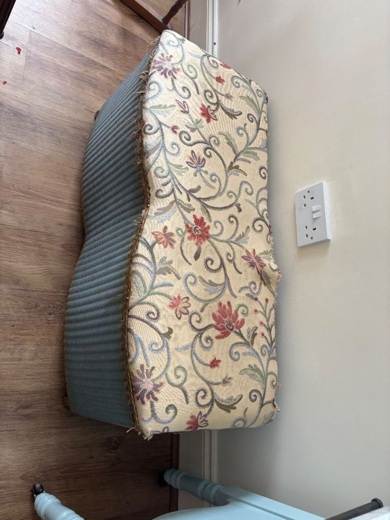 Old ottoman with tapestry lid 