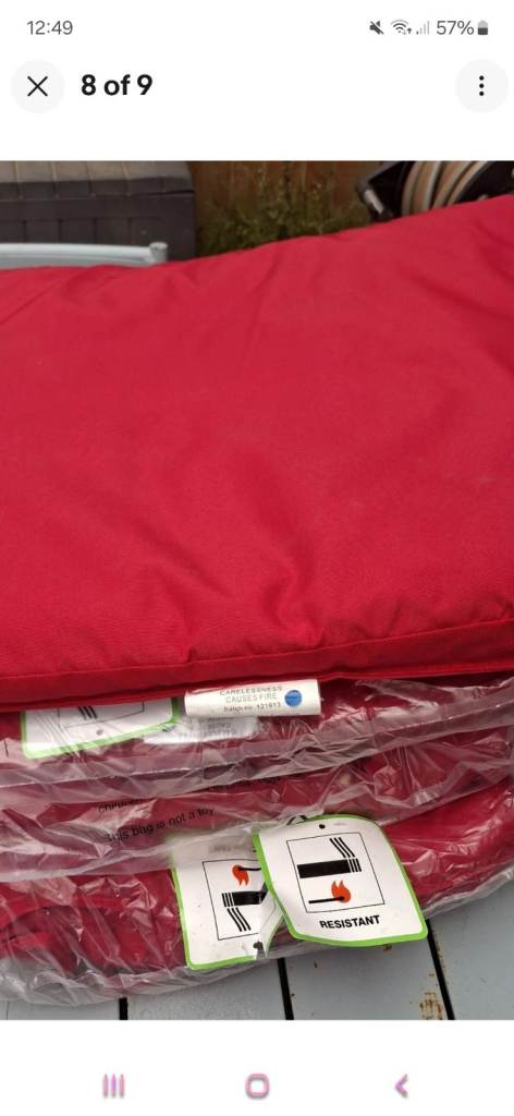 image for WATERPROOF Chair Cushion Seat Pads OUTDOOR Tie On Garden Patio Set Of 4