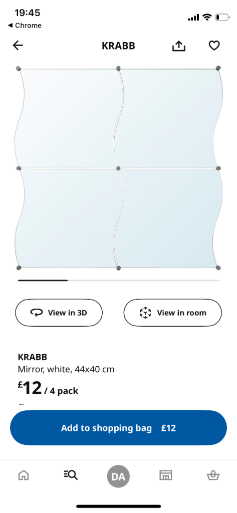 IKEA Krabb wavy mirrors x 4