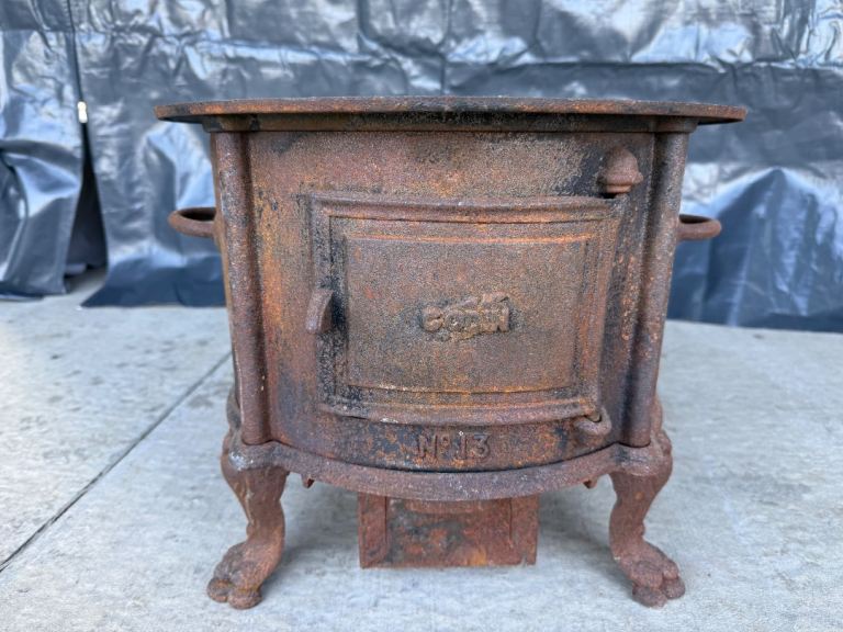 ***PRICE REDUCED***  Vintage Godin No.13 Cast Iron Stove – Original Antique – Restoration Project