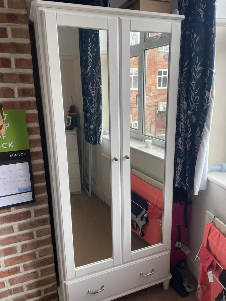 IKEA Wardrobe with Mirror Doors – White