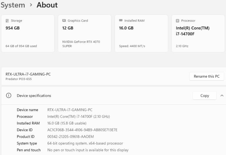 BARGAIN 28 THREADS DDR5 GAMING PC i7 14700f RTX 4070 SUPER VR 4K 16GB 1TB COMPUTER AI WORKSTATION