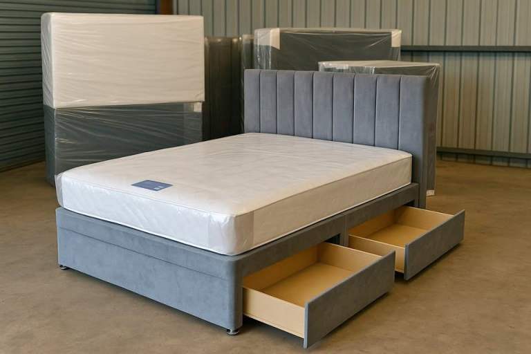 ]] Luxury DIVAN Super King Size Bed Base with Mattress - Optional 2/4 Drawers – 20% OFF COD ]]