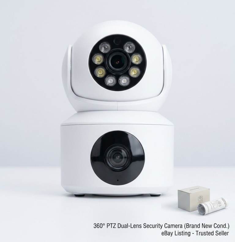 360° PTZ Dual-Lens Security Camera – Brand New