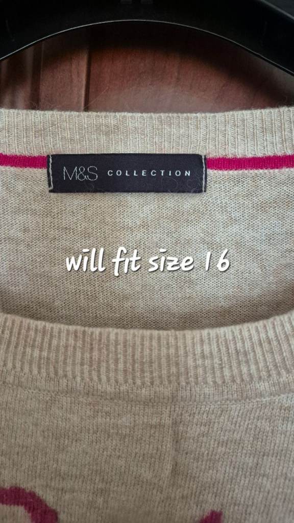 M&S Collection Beige Jumper - Size 16, Good Condition