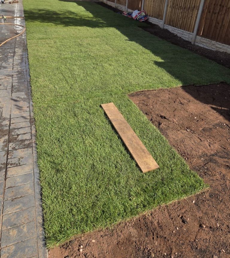 Freshly cut turf on 10/8/26