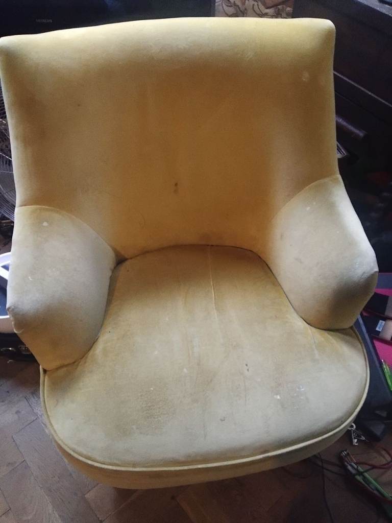 Vintage Retro Velvet Armchair Lounge Chair Seating Sofa