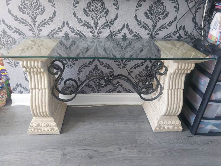 glass top sideboard 