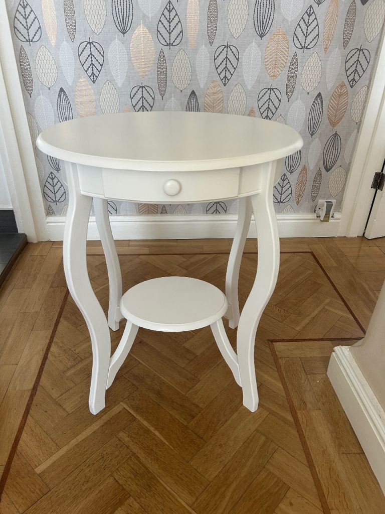Beautiful Ornate white side table 
