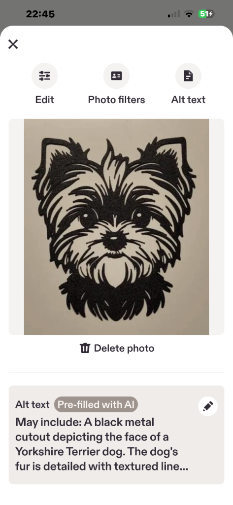New Metal Yorkshire Terrier Dog Wall Art – Black Cutout Design