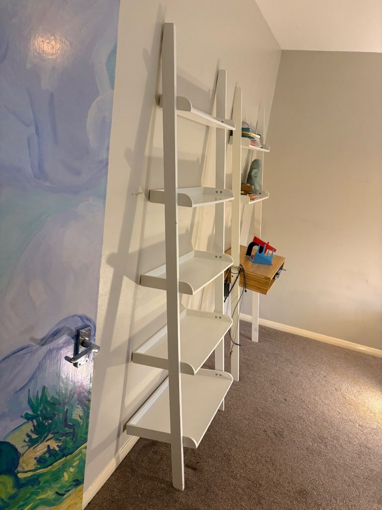 Habitat Jessie Ladder Shelf White Wood Bookcase 5 Shelves Shelving Wide Tall