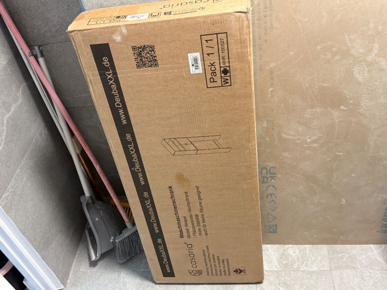 BRAND NEW Washing Machine Cabinet – White (185x63x20cm) – STILL SEALED IN BOX