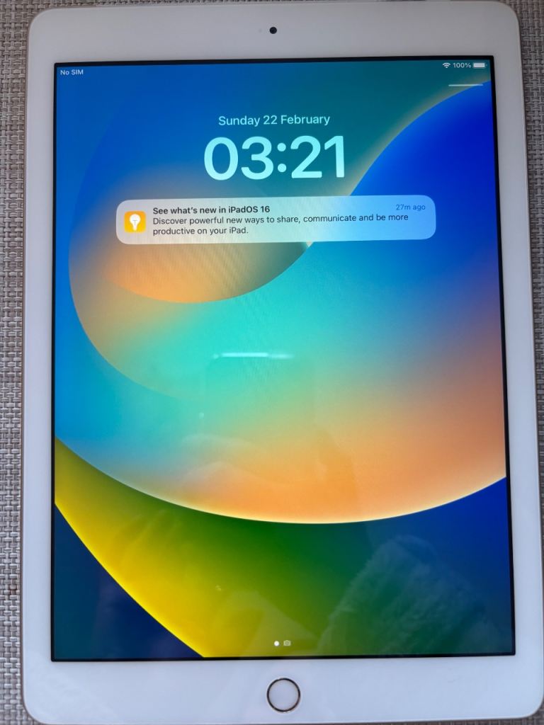 Apple iPad 5th Gen (Gold) - 32GB - Wi-Fi + 4G Cellular - Unlocked - Low 500 Cycles