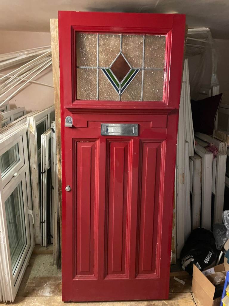 H 203 x W 80.5 cm - BEAUTIFUL ORIGINAL 1920/1930's ART DECO STYLE DOOR **VERY RARE** (REF: DX17)