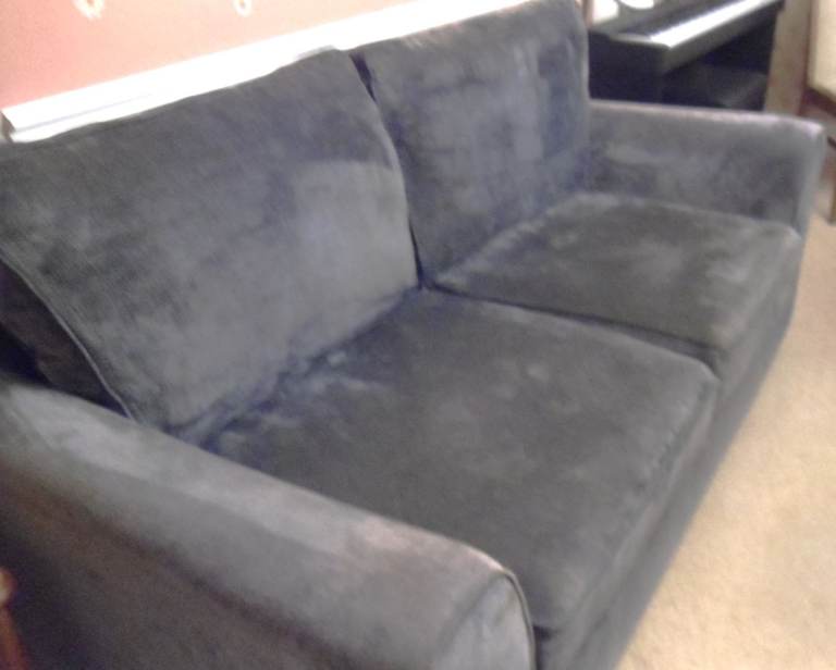 Two Seater Sofa Grey Velour VGC