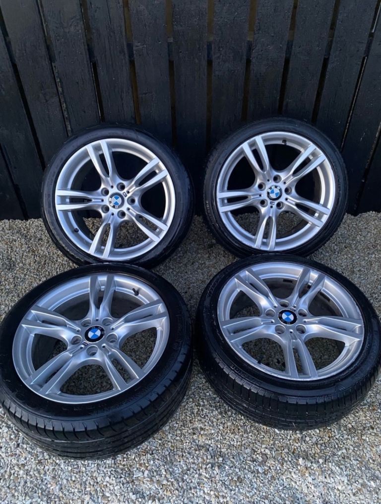 BMW M sport alloys 18 inch 3 4 Series F30 5x120 Silver x4 + Good Tyres 18” Winter fronts
