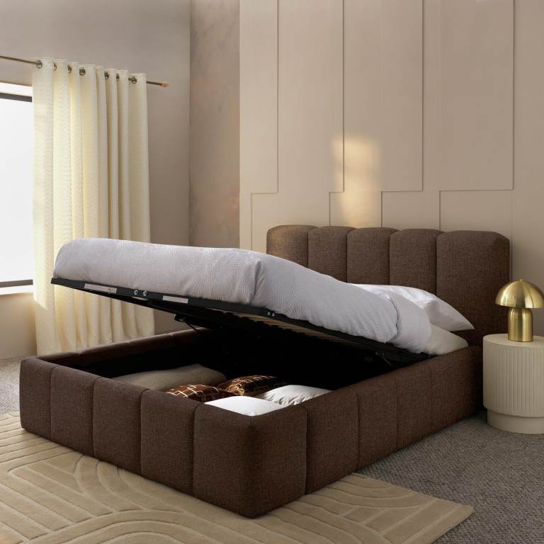 Malone Kingsize End Lift Ottoman Bed - Brown