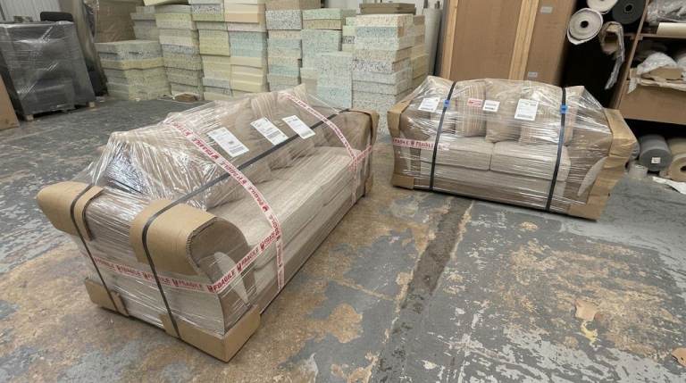 Brand New 3+2 Seater Sofa Set – Beige/Brown Fabric