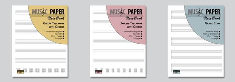 Guitar Piano Bass Ukulele notebooks