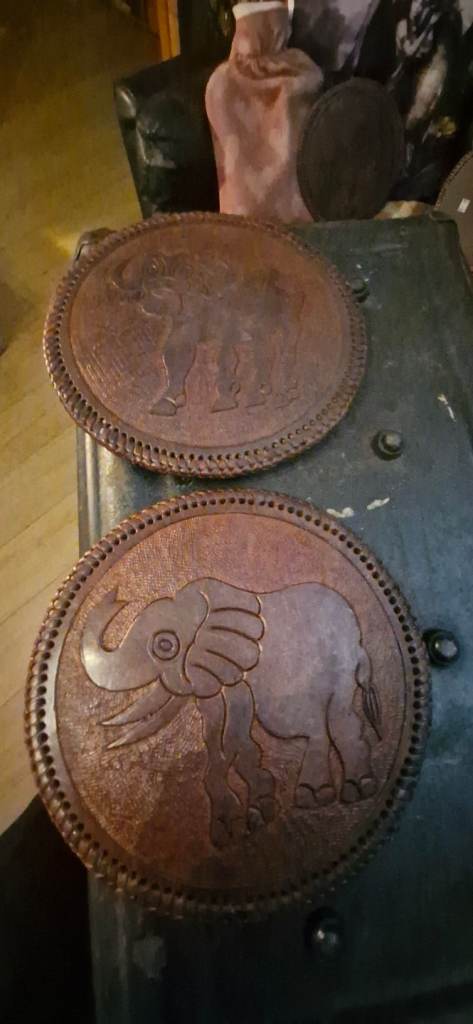 Collectible African leather place mats or wall hanging 