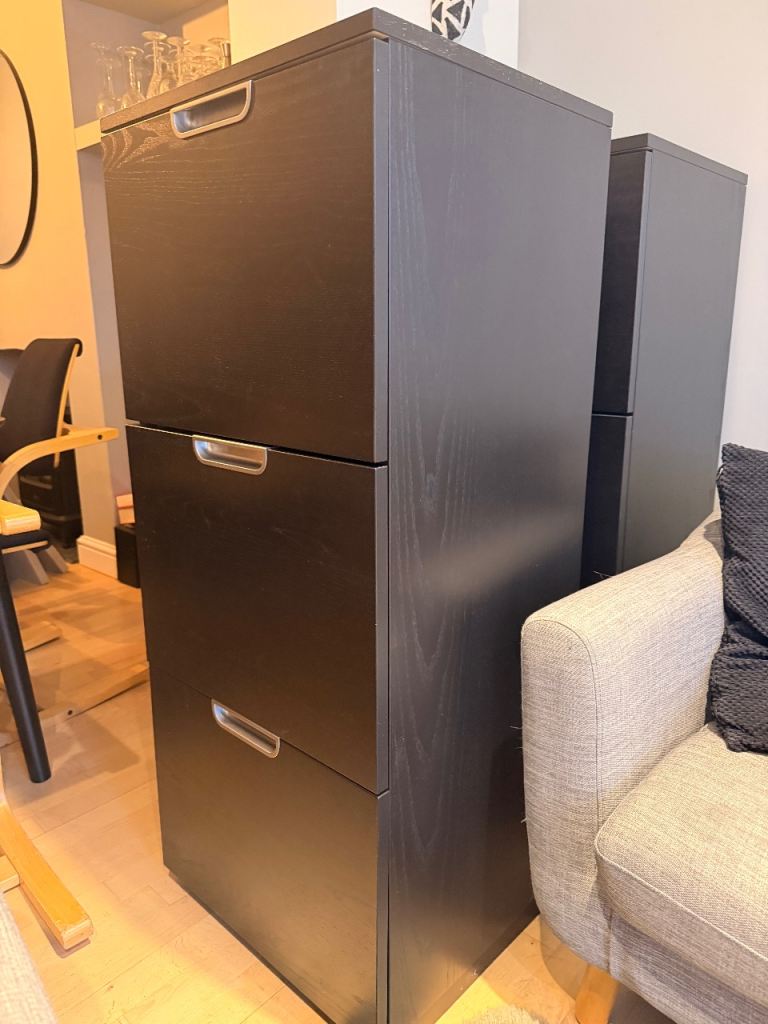 Ikea Galant Filing Cabinet 3 Drawer Black Ash x 2