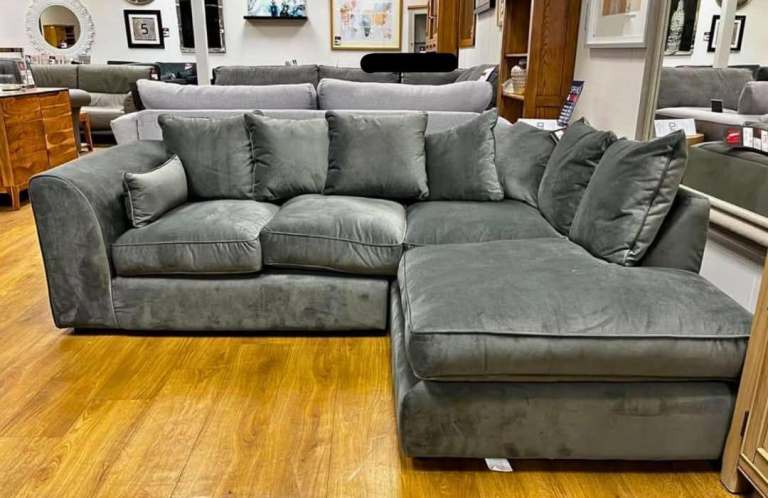 Spacious home seating setup with L shape corner sofa