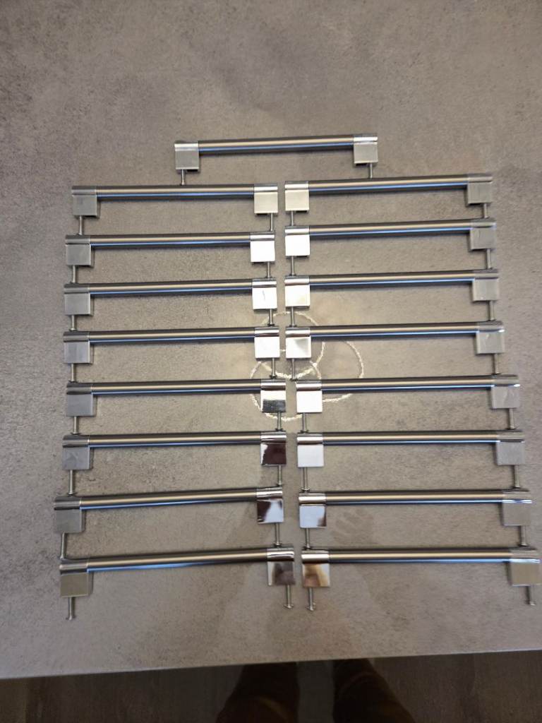 SATIN NICKEL & POLISHED CHROME KITCHEN HANDLES X 17