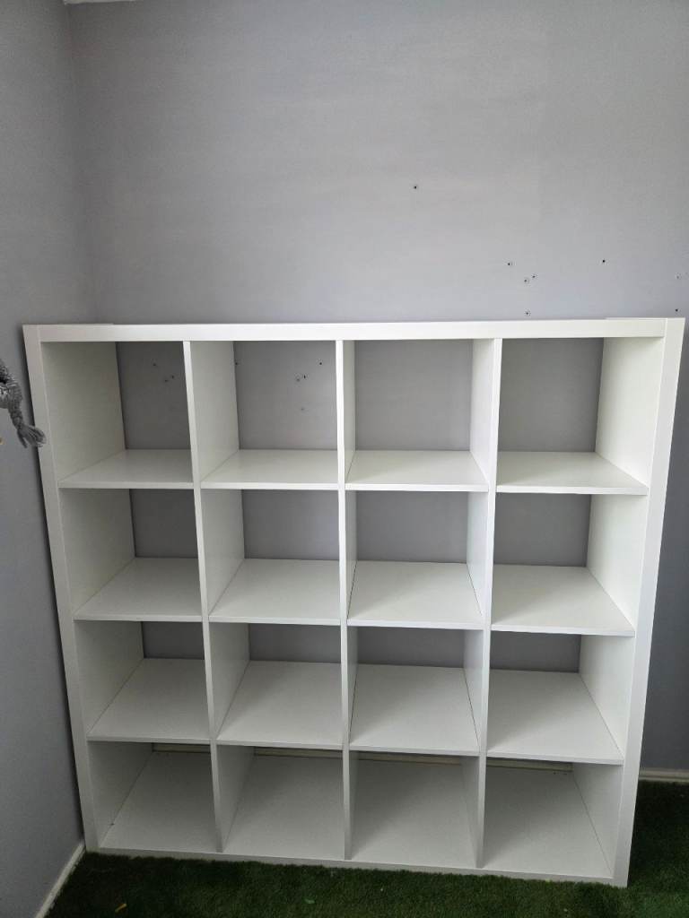 Ikea Kallax unit white with 16 compartments 