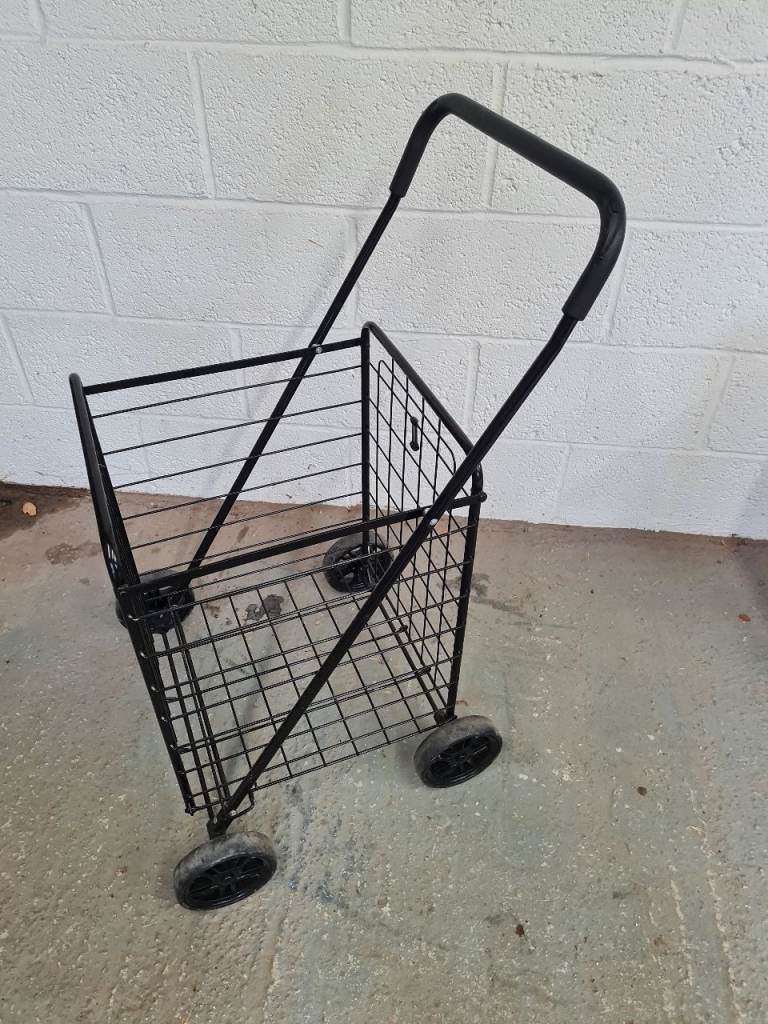 Black Folding Shopping Trolley – Good Condition