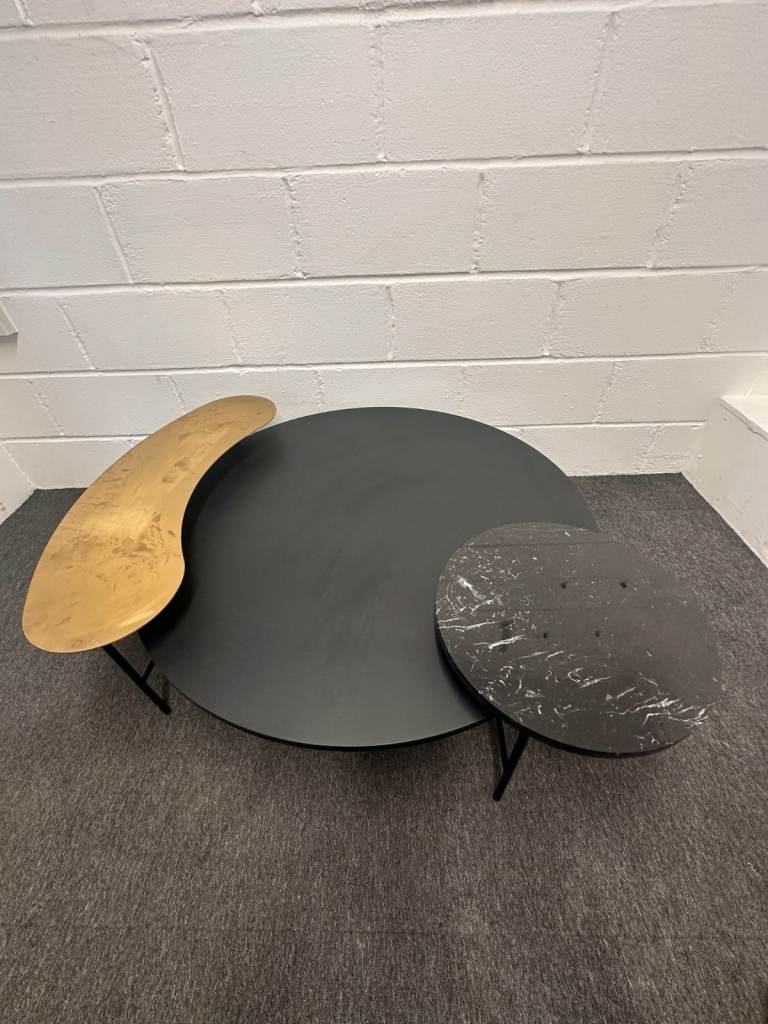 MUST GO TODAY &Tradition Palette Black & Gold Coffee Table Modern Designer Side Table