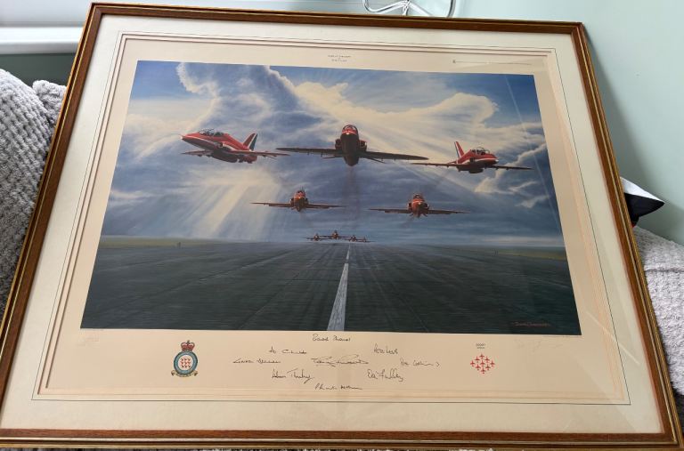 RAF Red Arrows 2000th Display Flight 1986 Pilot Signed Picture Print