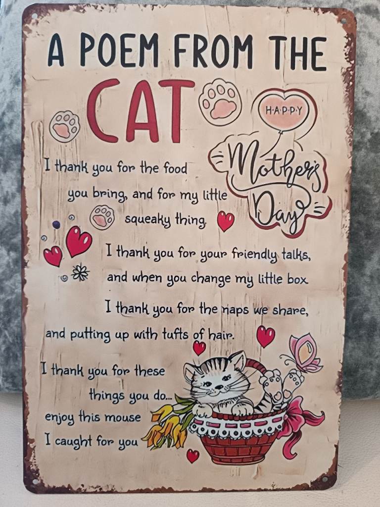 Mothers Day Cat Sign