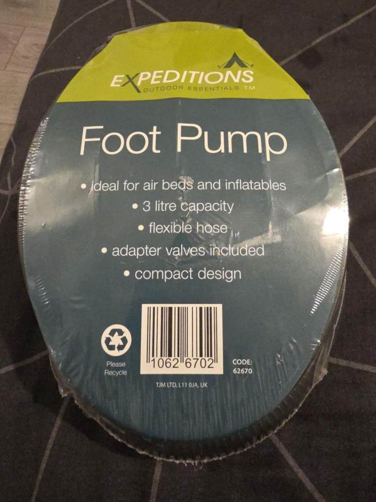 Brand New Expeditions 3L Foot Pump – Hose & Adapters