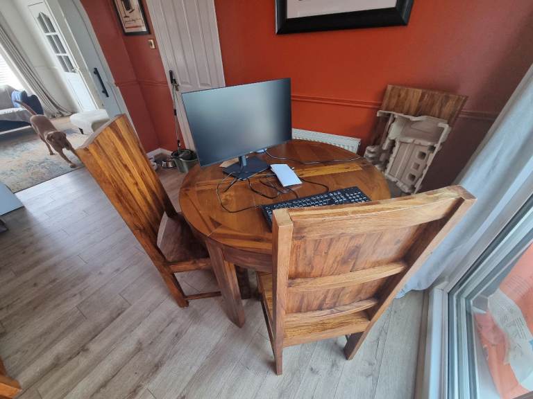 Solid Wood Dining Table and 4 Chairs – Good Condition