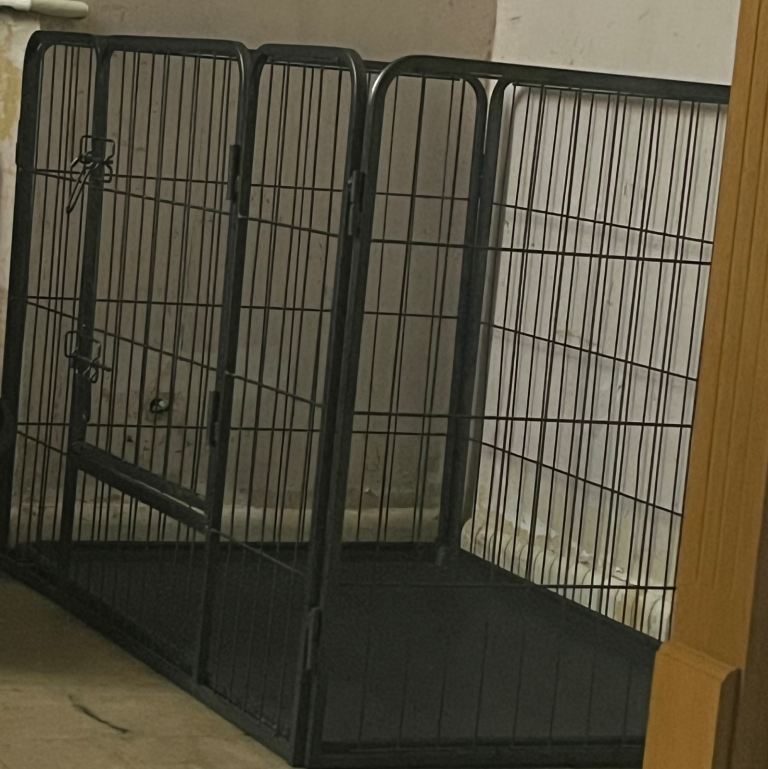 Large Black Metal Pet Playpen or Dog Crate