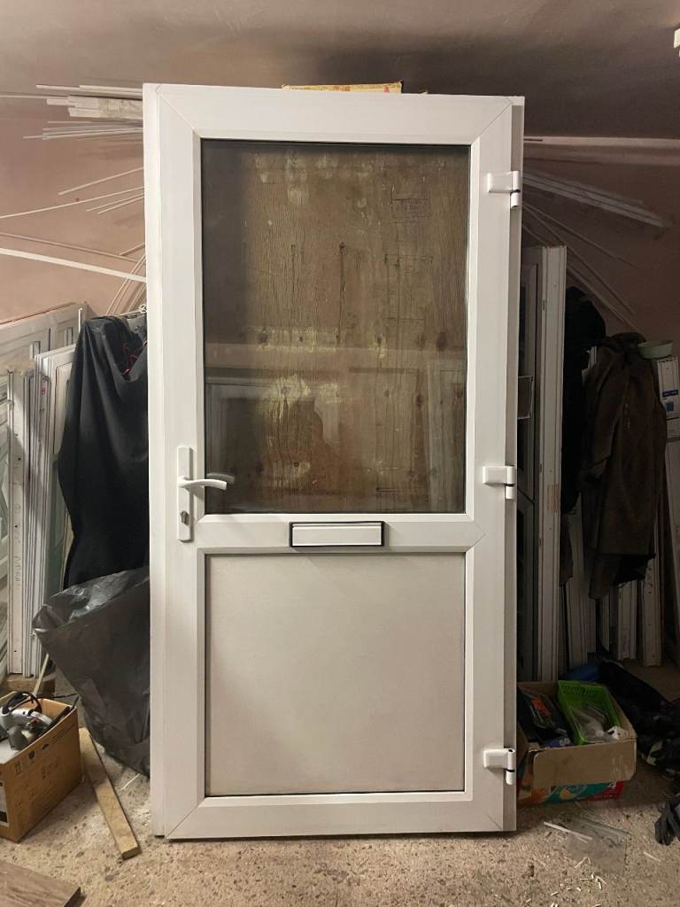 UPVC DOOR 205.5 x 102.5 cm - UPVC DOUBLE GLAZED DOOR **VERY WIDE** - CLEAR GLASS (REF: DX196)