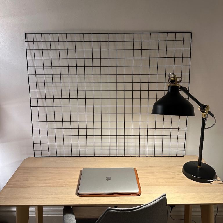 Metal Grid - Message board - Wall Art - photo holder - 100x80cm - black