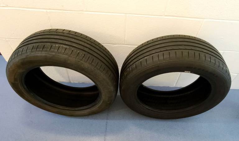 2x 215/55 R17 98W Summer Tyres Good Tread Used Pair