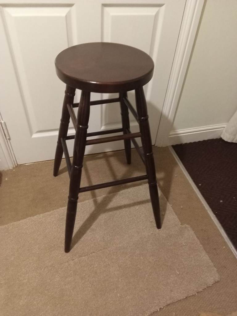 Solid Dark Cherry Wood Bar Stool - GREAT Condition