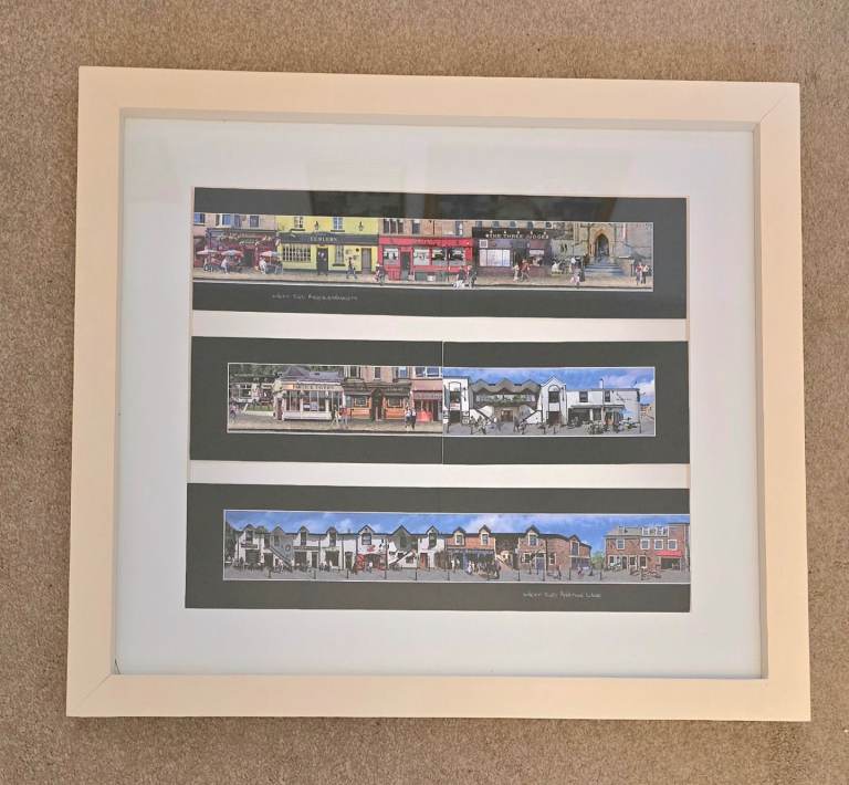 Two Framed Postcard Collections