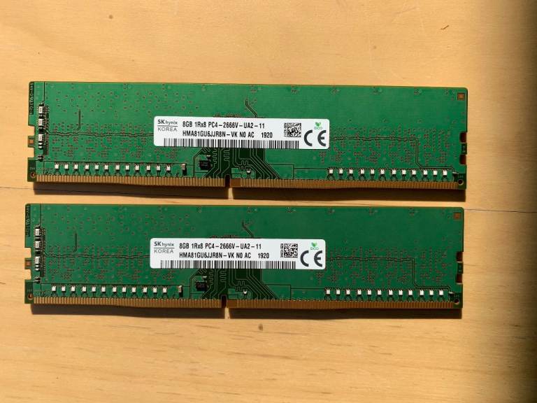 SK Hynix 2x 8GB RAM DDR4 2666MHz – As Good As New