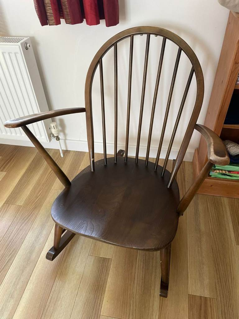 Original Vintage Ercol Rocking Chair with Blue Label