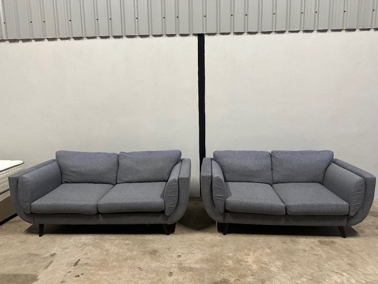 DFS grey 3 seater & 2 seater sofa 