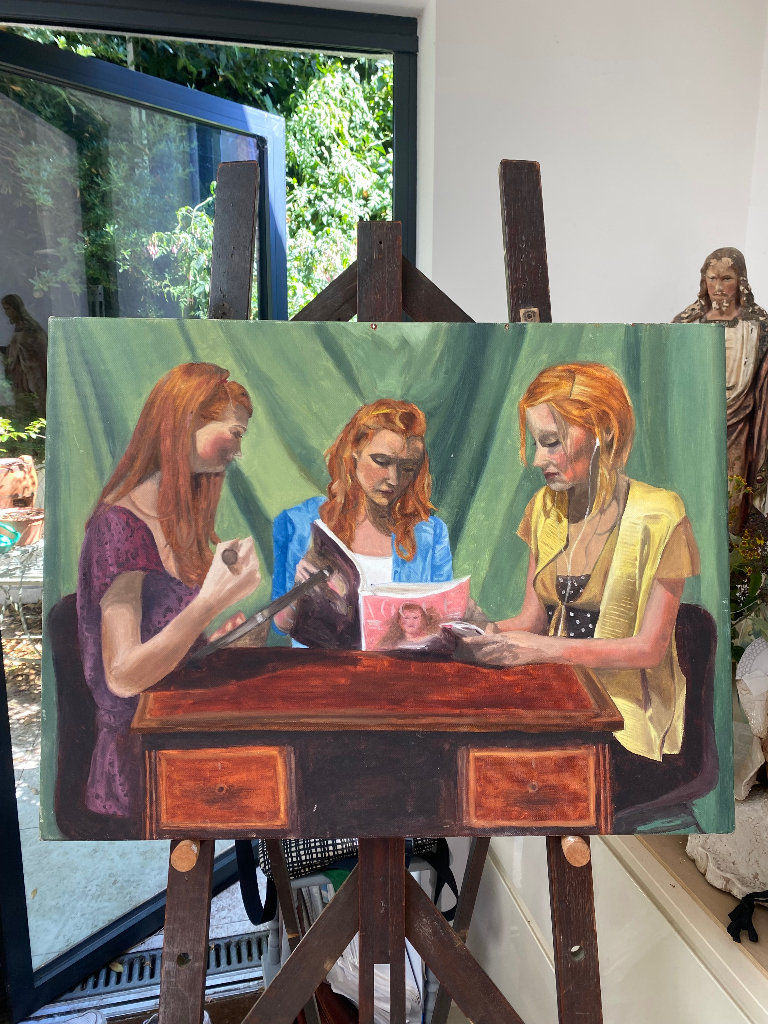 “The Conversation” Original painting on canvas 