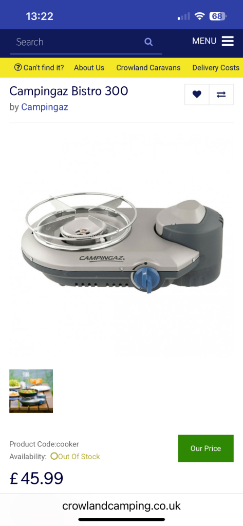 Campingaz Bistro 300 gas stove 