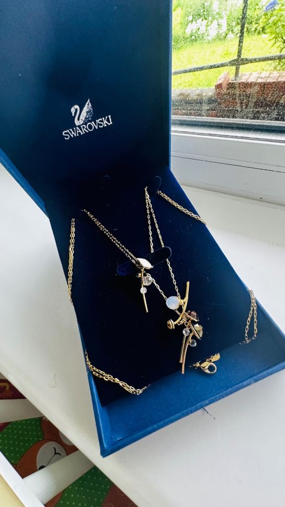 SWAROVSKI Gold Necklace with Charms - As New