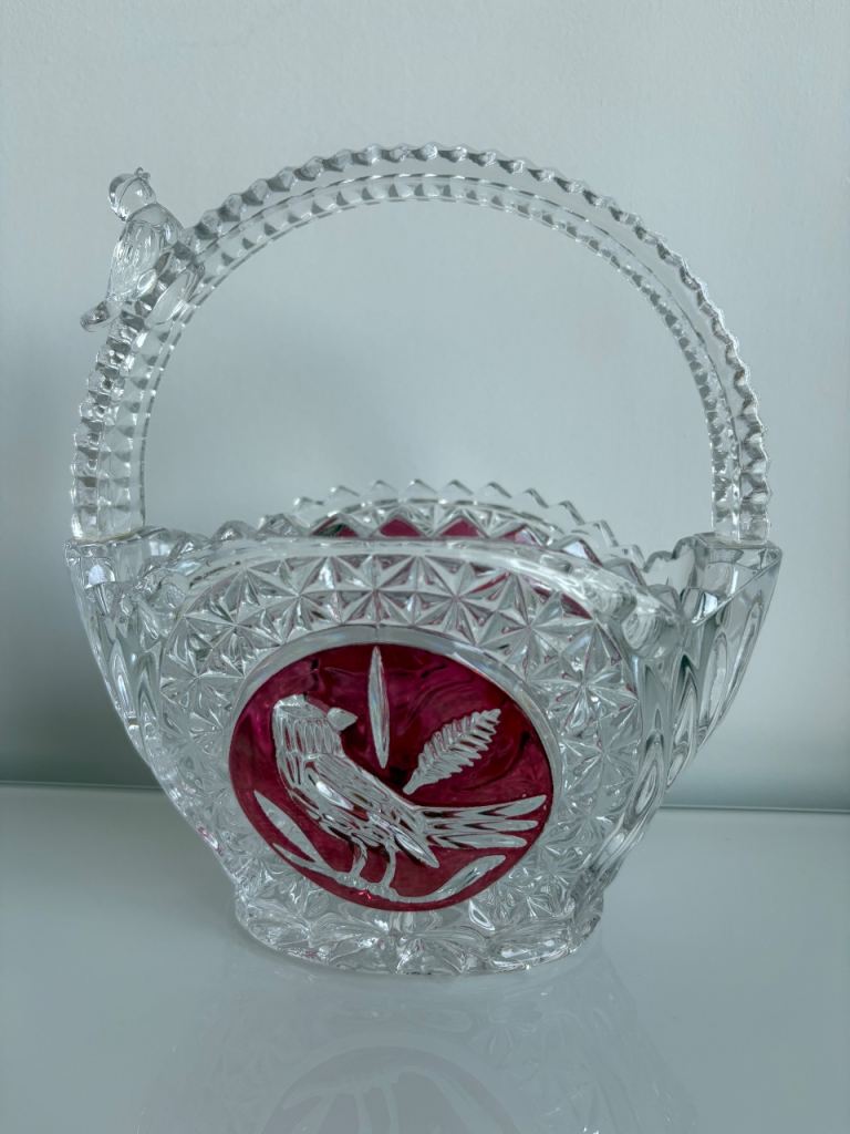 Rare Hofbauer "Byrdes" Crystal Basket 