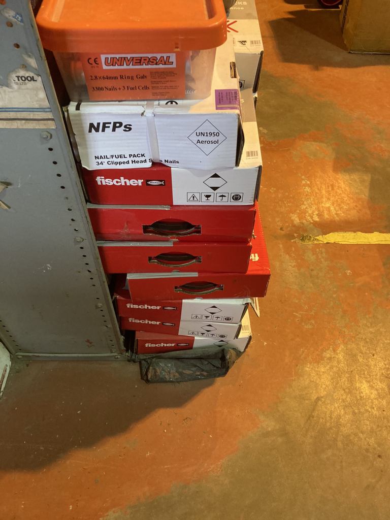 Fischer framing nails 51,63, unopened boxes 