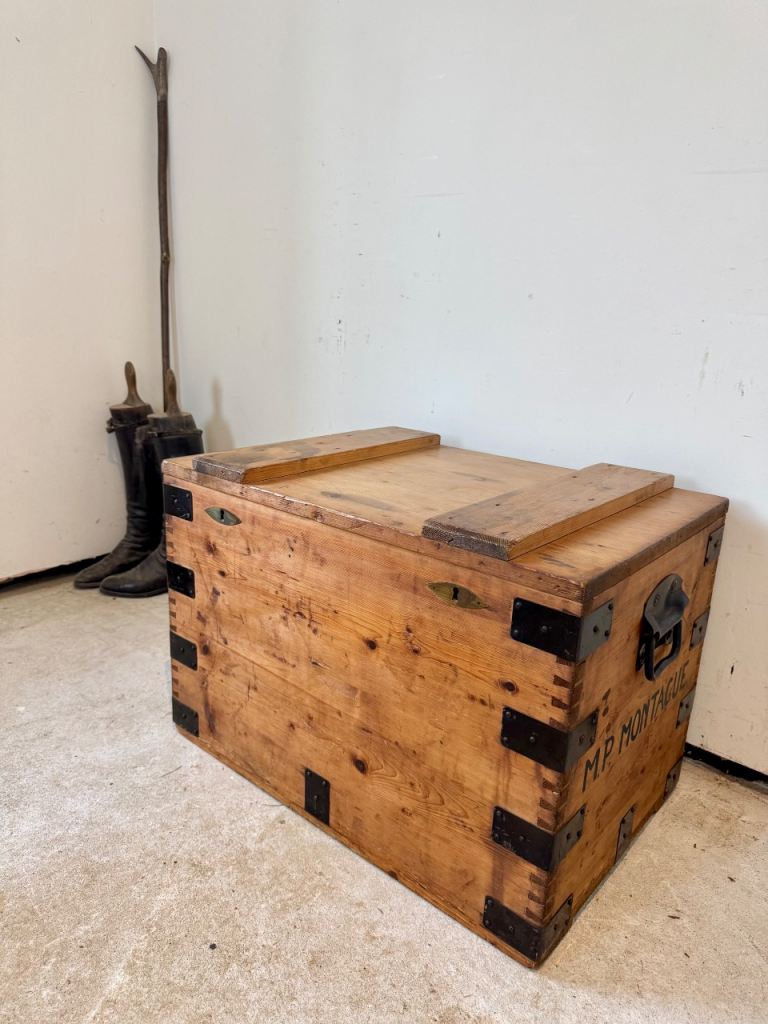 Beautiful antique pine trunk